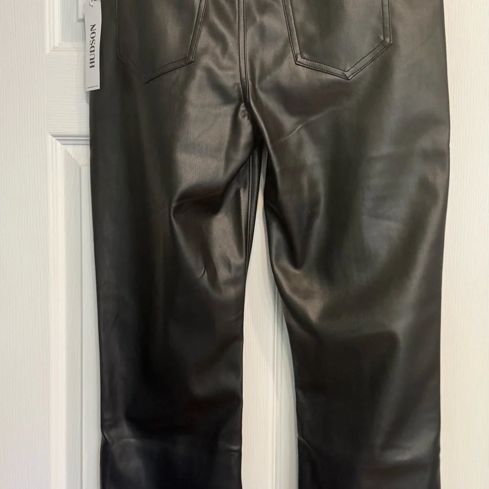 NWT* Hudsonjeans Black Pleather Pants - Picture 3 of 9